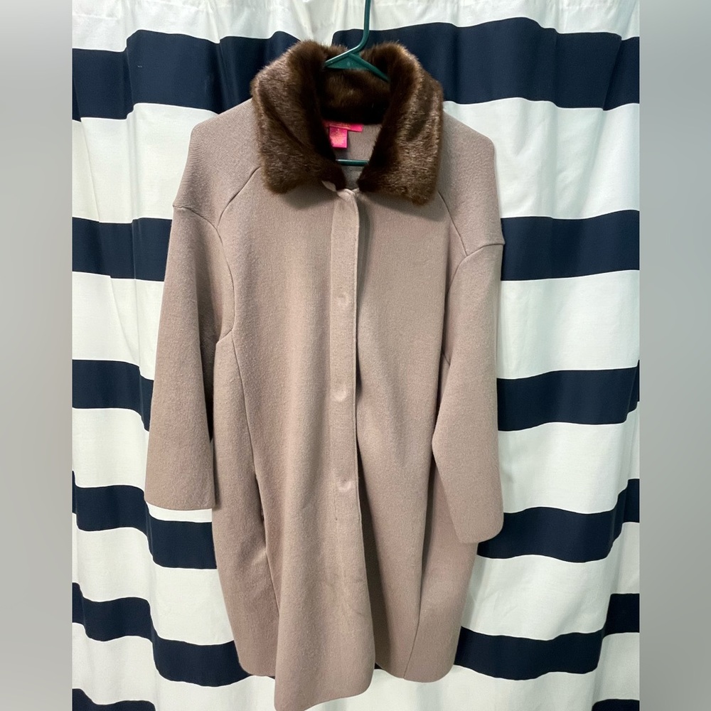 Jacket - Mid length with fur collar
